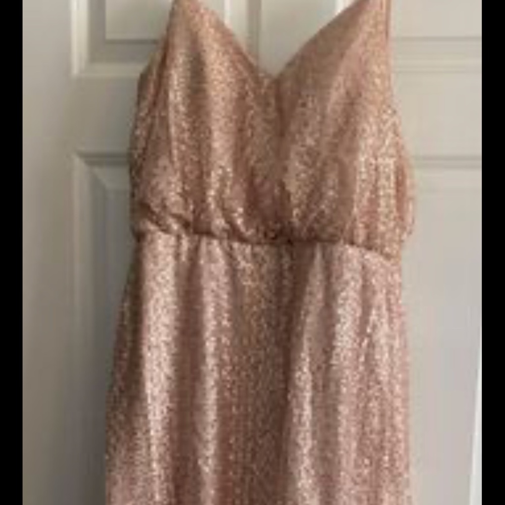 Rose gold sequin dress